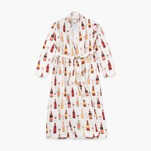 Printed Organic Lounge Robe - Wine Night